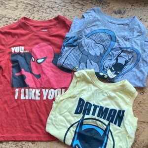 Lot of 3 Batman/Spiderman Tees